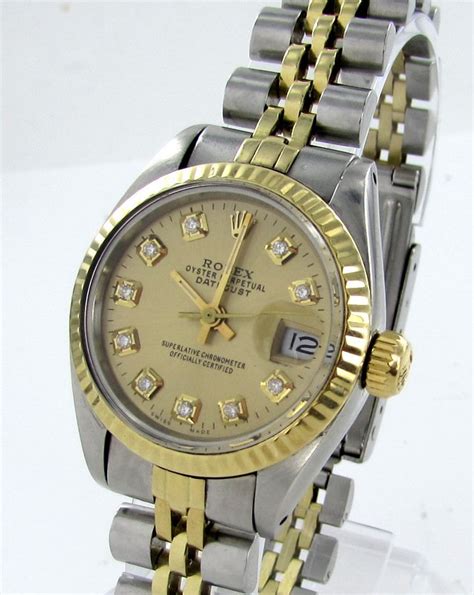 rolex donna 1987 oro e brillanti oixter